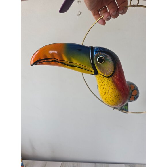 Vintage toucan ceramic Mexico hanging bird parrot decor tropical life-size lifel - Picture 4 of 13
